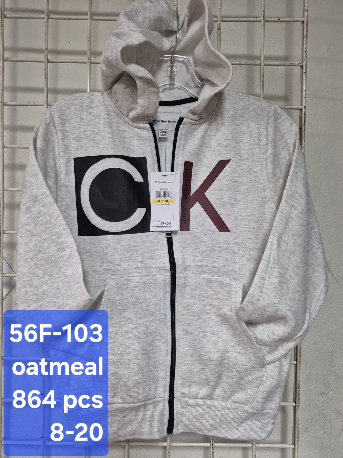 Calvin Klein Kids/Niños Hoodies Gris Claro 8-20 años al por Mayor -  Precio por unidad: $16.50 USD