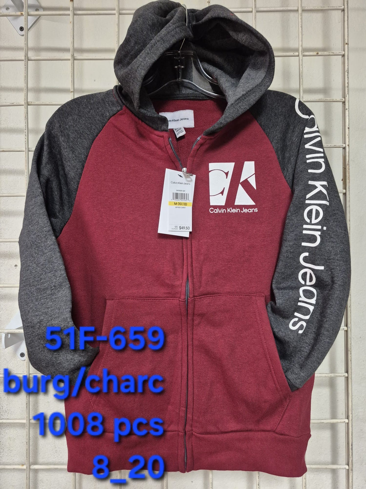 Calvin Klein Kids/Niños Hoodies Vinotinto 8-20 años al por Mayor -  Precio por unidad: $16.50 USD