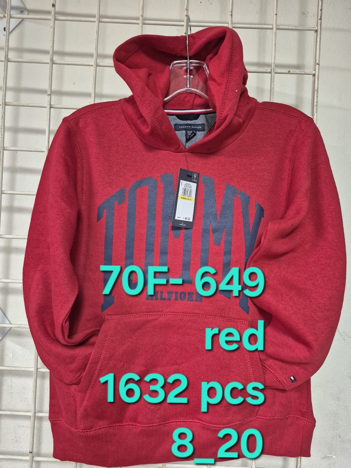 Tommy Hilfiger Kids/Niños Hoodies Rojo 8-20 años al por Mayor -  Precio por unidad: $16.50 USD