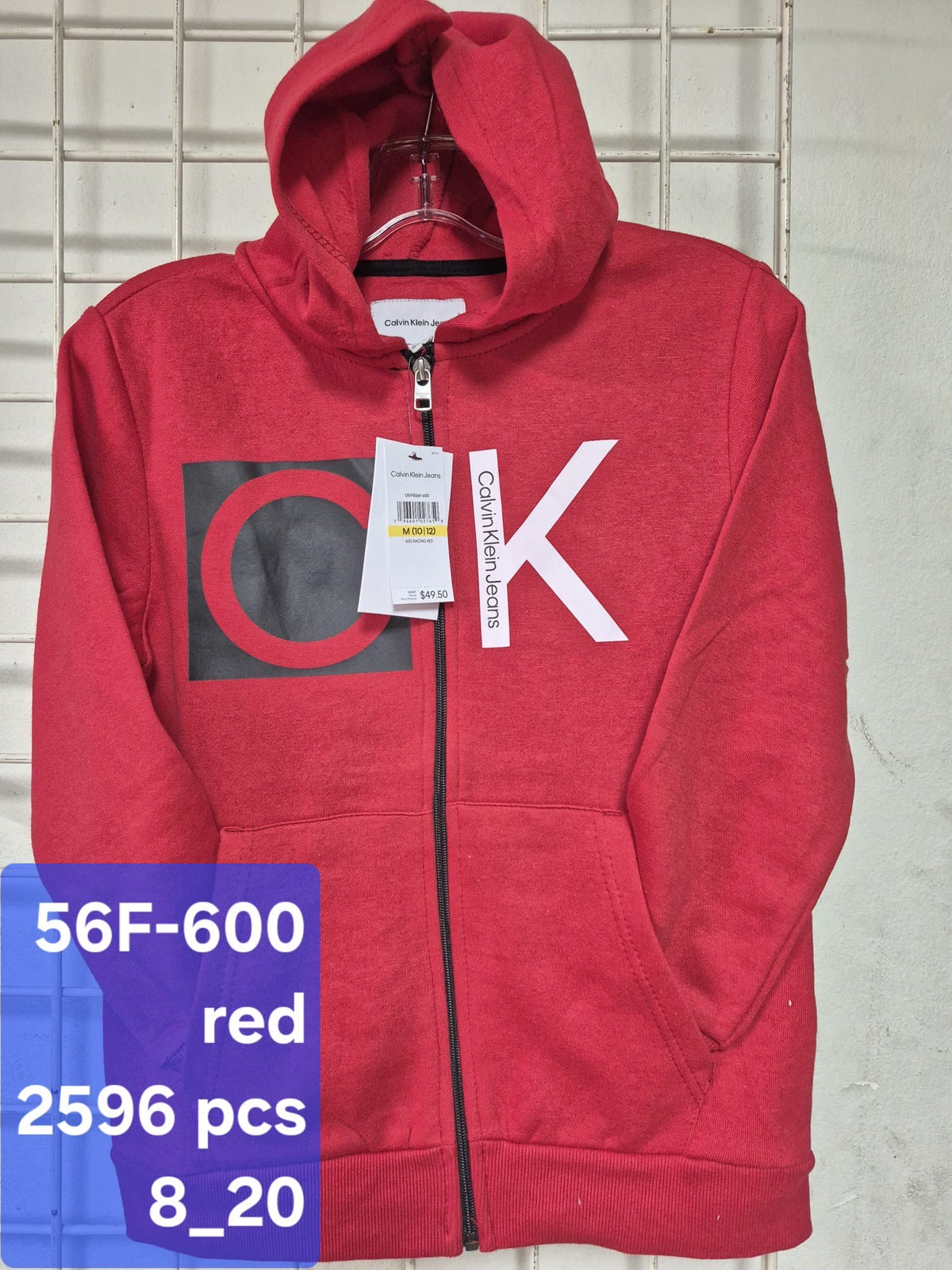 Calvin Klein Kids/Niños Hoodies Rojo 8-20 años al por Mayor -  Precio por unidad: $16.50 USD
