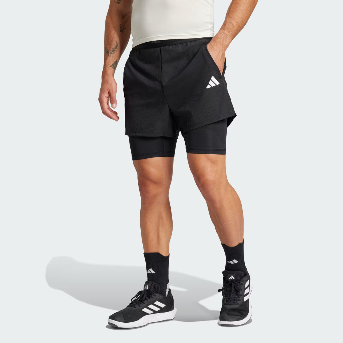 Adidas Men's/Hombre Shorts/Pantalonetas Deportivas con Compression Shorts 2 in 1 al por Mayor - Precio por unidad: $17.50 USD