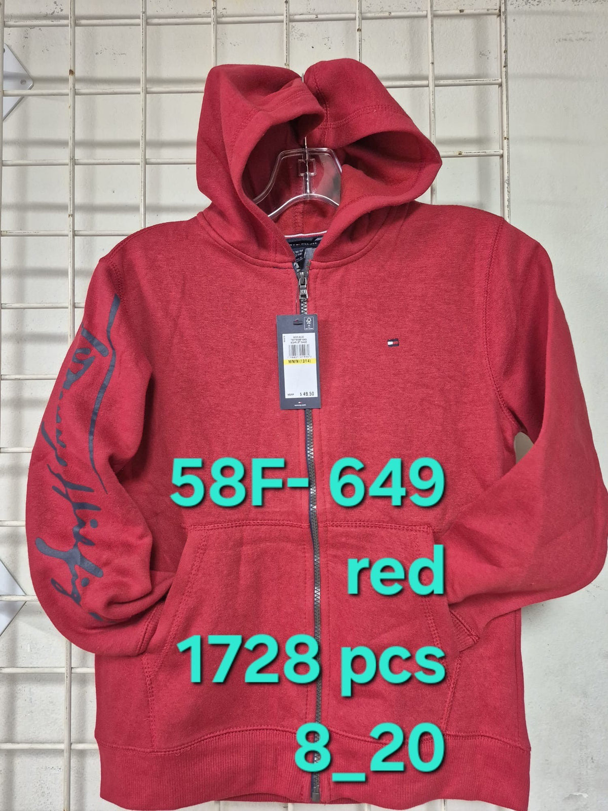 Tommy Hilfiger Kids/Niños Hoodies Rojo 8-20 años al por Mayor -  Precio por unidad: $16.50 USD