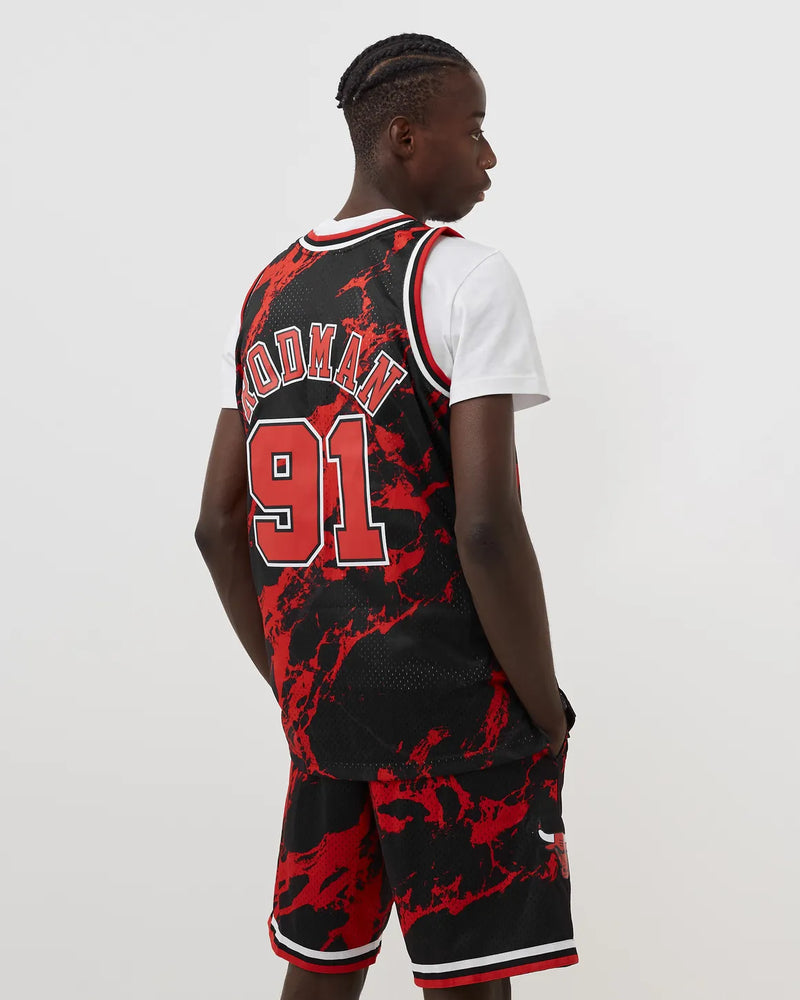 Mitchell & Ness Men's/Hombre Swingman Mesh Jersey Chicago Bulls Marble Dennis Rodman al por Mayor - Precio por unidad: $49.75 USD