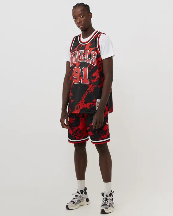 Mitchell & Ness Men's/Hombre Swingman Mesh Jersey Chicago Bulls Marble Dennis Rodman al por Mayor - Precio por unidad: $44.75 USD