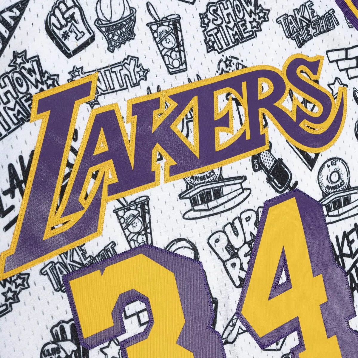 Mitchell & Ness Men's/Hombre Jersey Swingman Doodle Shaquille O'neal Los Angeles Lakers 1996-1997 al por Mayor - Precio por unidad: $49.75 USD